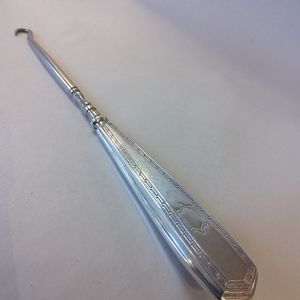 Antique Victorian Sterling Button Hook Steampunk A24